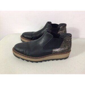 Rieker Leather Platform Ankle Boots Womens 41